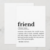 Vriendschapsdefinitie - oprechte betekenis feestdagenkaart (Voorkant / Achterkant)