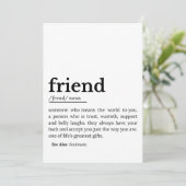 Vriendschapsdefinitie - oprechte betekenis feestdagenkaart (Staand voorkant)