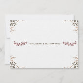 Vriendschapsdier voor het dineren kaart (Achterkant)