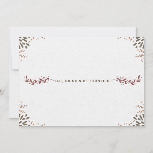 Vriendschapsdier voor het dineren kaart (Achterkant)