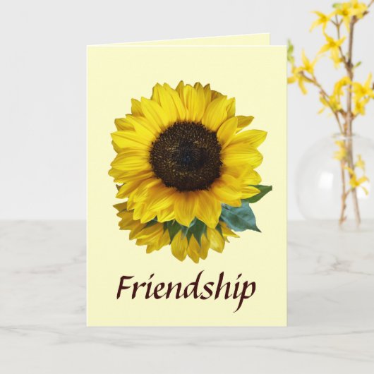 Vriendschapsdier Wenskaart Kaart (Gele Bloem)