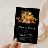 Vriendschapsdiner Waterverf Herfst Pompoen Kaart