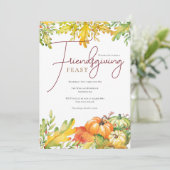 Vriendschapsfeest Pompoen Thanksgiving Diner Kaart (Staand voorkant)