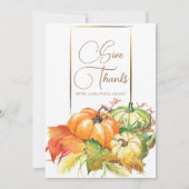 Vriendschapsfeest Pompoen Thanksgiving Diner Kaart (Achterkant)