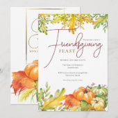 Vriendschapsfeest Pompoen Thanksgiving Diner Kaart (Voorkant / Achterkant)