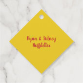 Vriendschapsfeest | Rood en geel Bedankjes Labels (Achterkant)