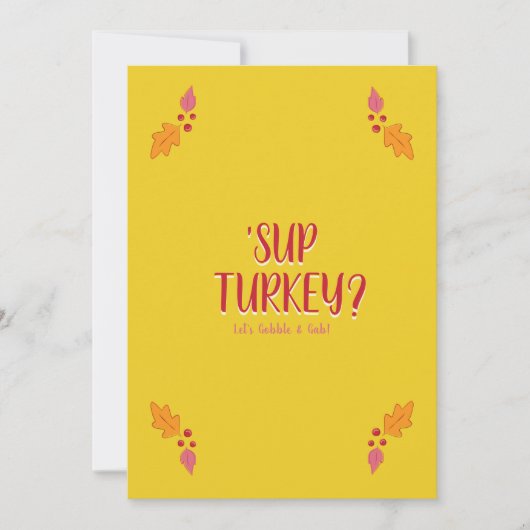 Vriendschapsfeest | Rood en geel uitnodiging (Voorkant)