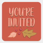 Vriendschapsfeest | Rood & Goud Envelopsluiting Vierkante Sticker (Voorkant)