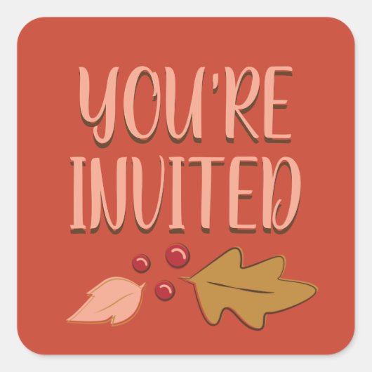 Vriendschapsfeest | Rood & Goud Envelopsluiting Vierkante Sticker (Voorkant)