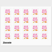 Vriendschapsfeest | Roze & Gouden Envelop Verzegel Vierkante Sticker (Vel)