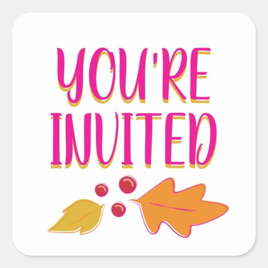 Vriendschapsfeest | Roze & Gouden Envelop Verzegel Vierkante Sticker (Voorkant)