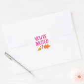 Vriendschapsfeest | Roze & Gouden Envelop Verzegel Vierkante Sticker (Envelop)