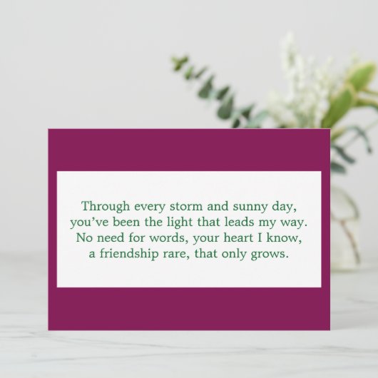 vriendschapsgedicht bedankkaart (Staand voorkant)