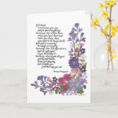 vriendschapsgedicht kaart (Gele Bloem)