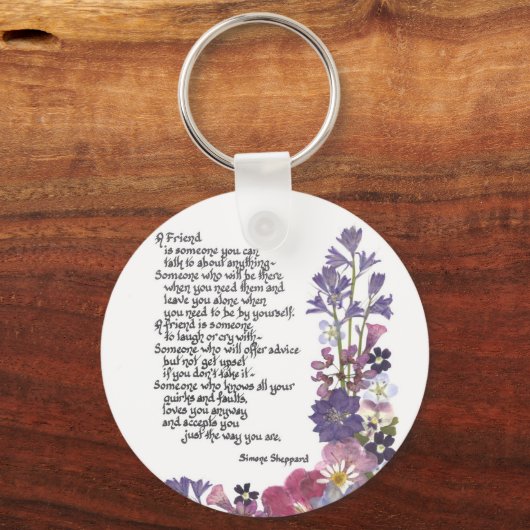 vriendschapsgedicht sleutelhanger (Voorkant)