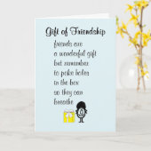 Vriendschapsgeschenk, een grappig gedicht voor een kaart (Gele Bloem)