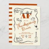 Vriendschapsgevende Thanksgiving Dankbaar AF hand  Kaart (Voorkant / Achterkant)