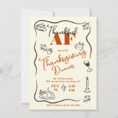 Vriendschapsgevende Thanksgiving Dankbaar AF hand  Kaart (Voorkant)