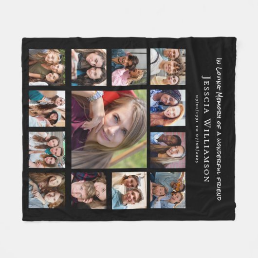 Vriendschapsherinnering Fotodeken Fleece Deken (Voorkant (Horizontaal))