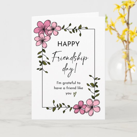 Vriendschapskaart, Gelukkige Vriendschapsdag, Vrie Kaart (Gele Bloem)