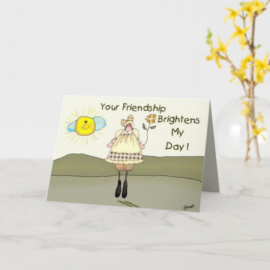 vriendschapskaart kaart (Gele Bloem)