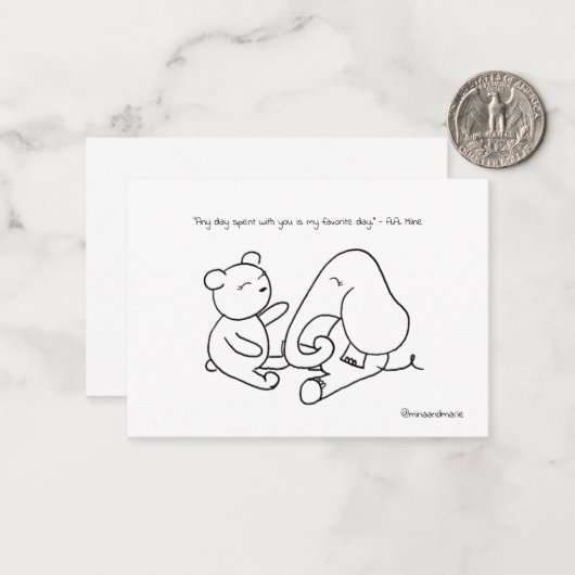 Vriendschapskaart Notitiekaartje (Voorkant / Achterkant in situ)