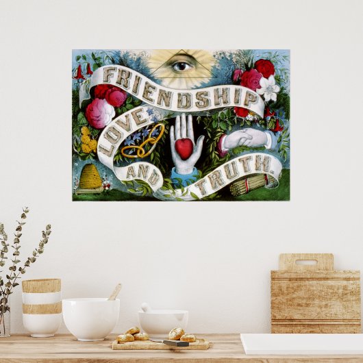 Vriendschapsliefde en waarheid poster (Keuken)