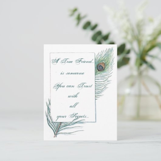 Vriendschapsliefde Quote Inspirerend Peacock Briefkaart (Staand voorkant)