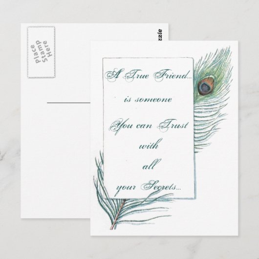 Vriendschapsliefde Quote Inspirerend Peacock Briefkaart (Voorkant / Achterkant)