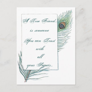 Vriendschapsliefde Quote Inspirerend Peacock Briefkaart