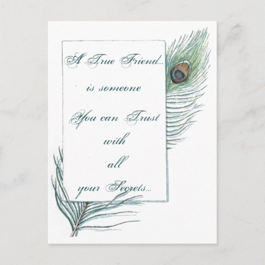 Vriendschapsliefde Quote Inspirerend Peacock Briefkaart (Voorkant)