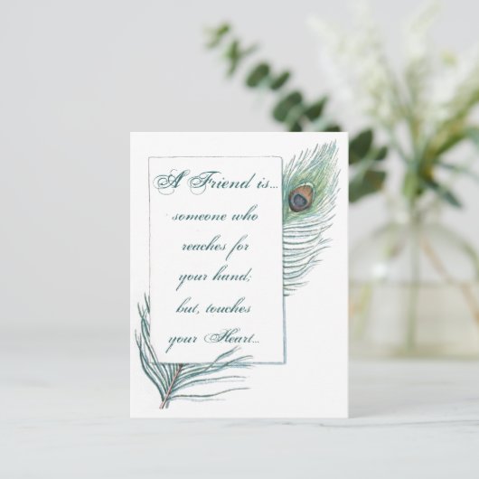 Vriendschapsliefde Quote Inspirerend Peacock Briefkaart (Staand voorkant)