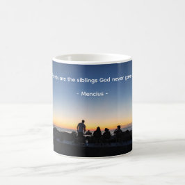 Vriendschapsmok met zonsondergang koffiemok
