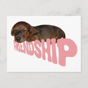 Vriendschapspuppy/hond is de beste vriend van het  briefkaart