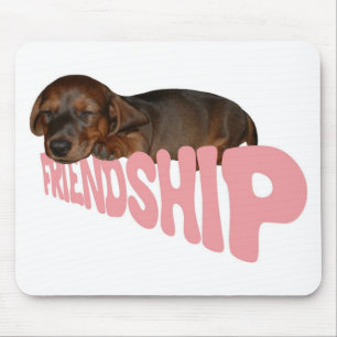 Vriendschapspuppy/hond is de beste vriend van het muismat