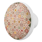 Vriendschapsquilt in gedempte kleuren keramische knop (Rechts)