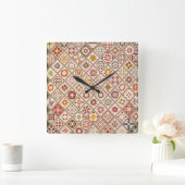 Vriendschapsquilt in gedempte kleuren vierkante klok (Huis)