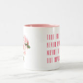 Vriendschapsquote en Hart Rozen Boeket Tweekleurige Koffiemok (Center)