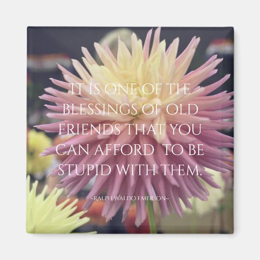 Vriendschapsquote Roze Dahlia Magneet (Voorkant)