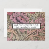 Vriendschapsquote Vintage Bloemmotief Briefkaart (Voorkant / Achterkant)