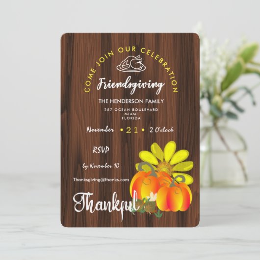 Vriendschapsschenking Dankbaar Feest Rustiek Kaart (Staand voorkant)