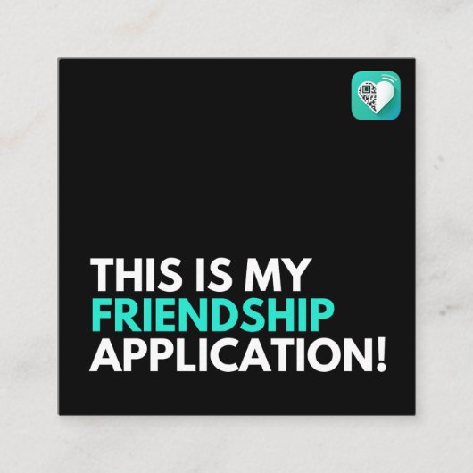 vriendschapstoepassing vierkante visitekaartje (Voorkant)