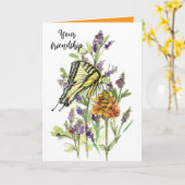 Vriendschapstuin in mijn hart Vlinderbloemen Kaart (Gele Bloem)