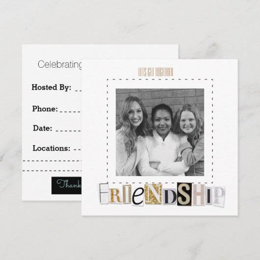 Vriendschapsuitnodigingen Kaart (Voorkant / Achterkant)