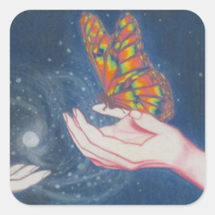 Vriendschapsvlinder Vierkante Sticker