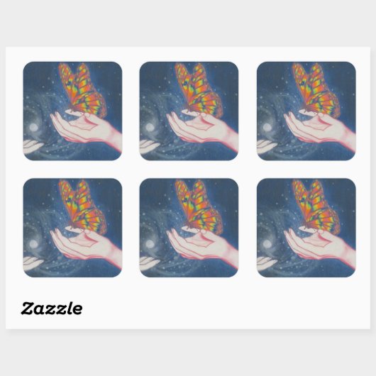 Vriendschapsvlinder Vierkante Sticker (Vel)