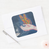 Vriendschapsvlinder Vierkante Sticker (Envelop)