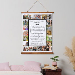 Vriendschapswaardering   BFF 22 Fotocollage Hangend Wandkleed
