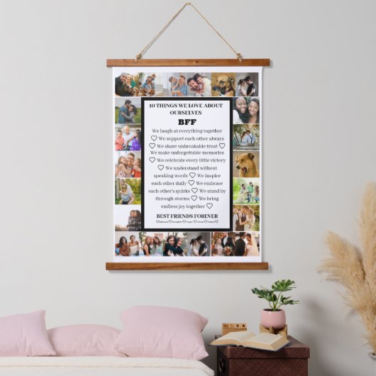 Vriendschapswaardering | BFF 22 Fotocollage Hangend Wandkleed (Slaapkamer)