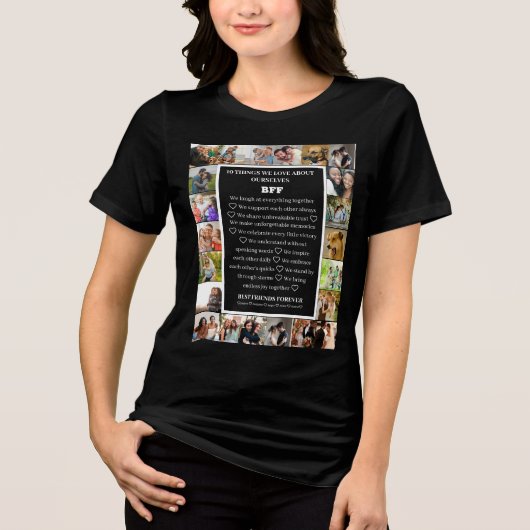 Vriendschapswaardering | BFF 22 Fotocollage Tri-Blend Shirt (Voorkant)